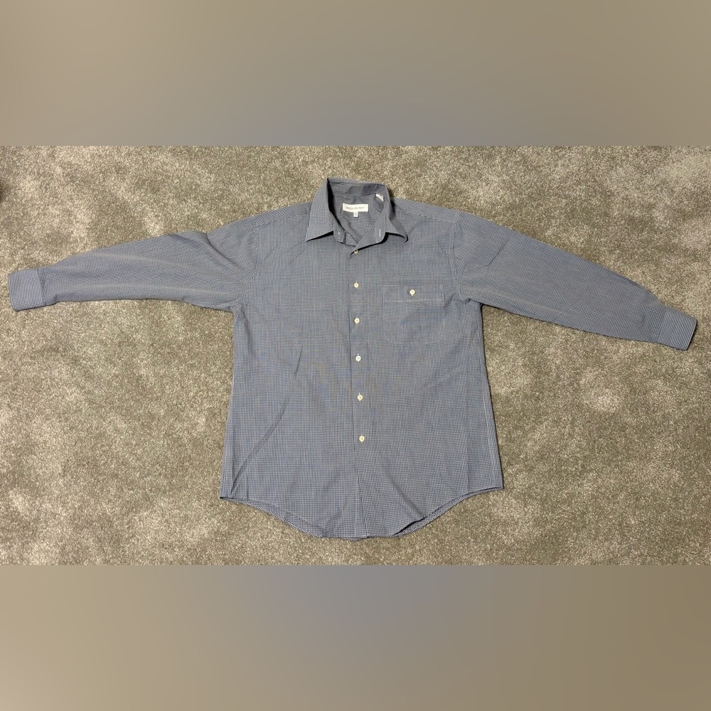 Authentic Vintage Yves Saint Laurent Button Down Plaid Shirt, Men’s Size M